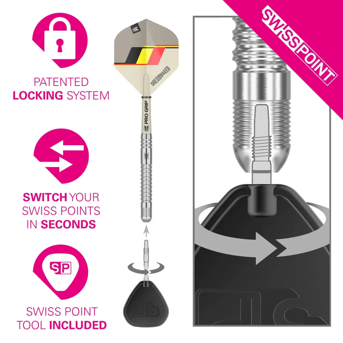 Target Darts Dimitri Van Den Bergh Gen 2 90% Tungsten Steel Tip Darts