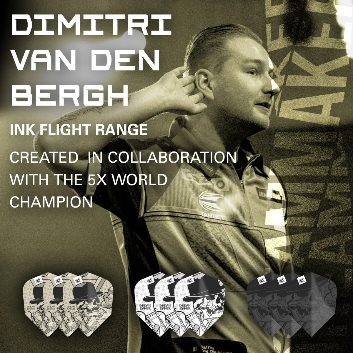 Target Darts Dimitri Van Den Bergh Ink TENX Flights x3 Sets
