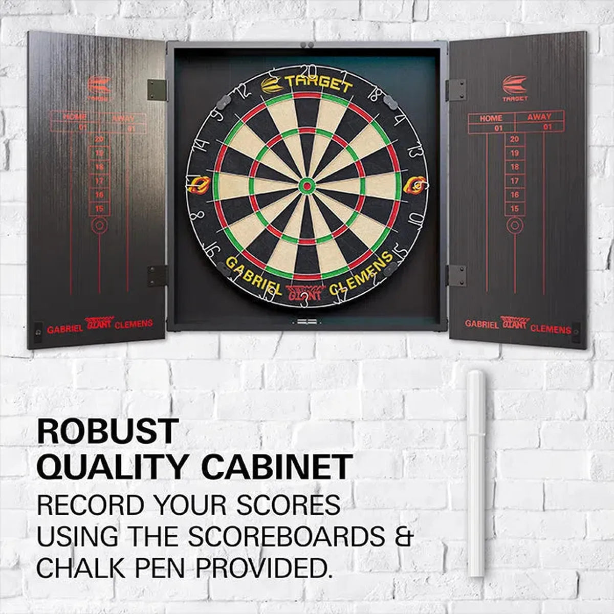 Target Darts Gabriel Clemens Cabinet and Board Set