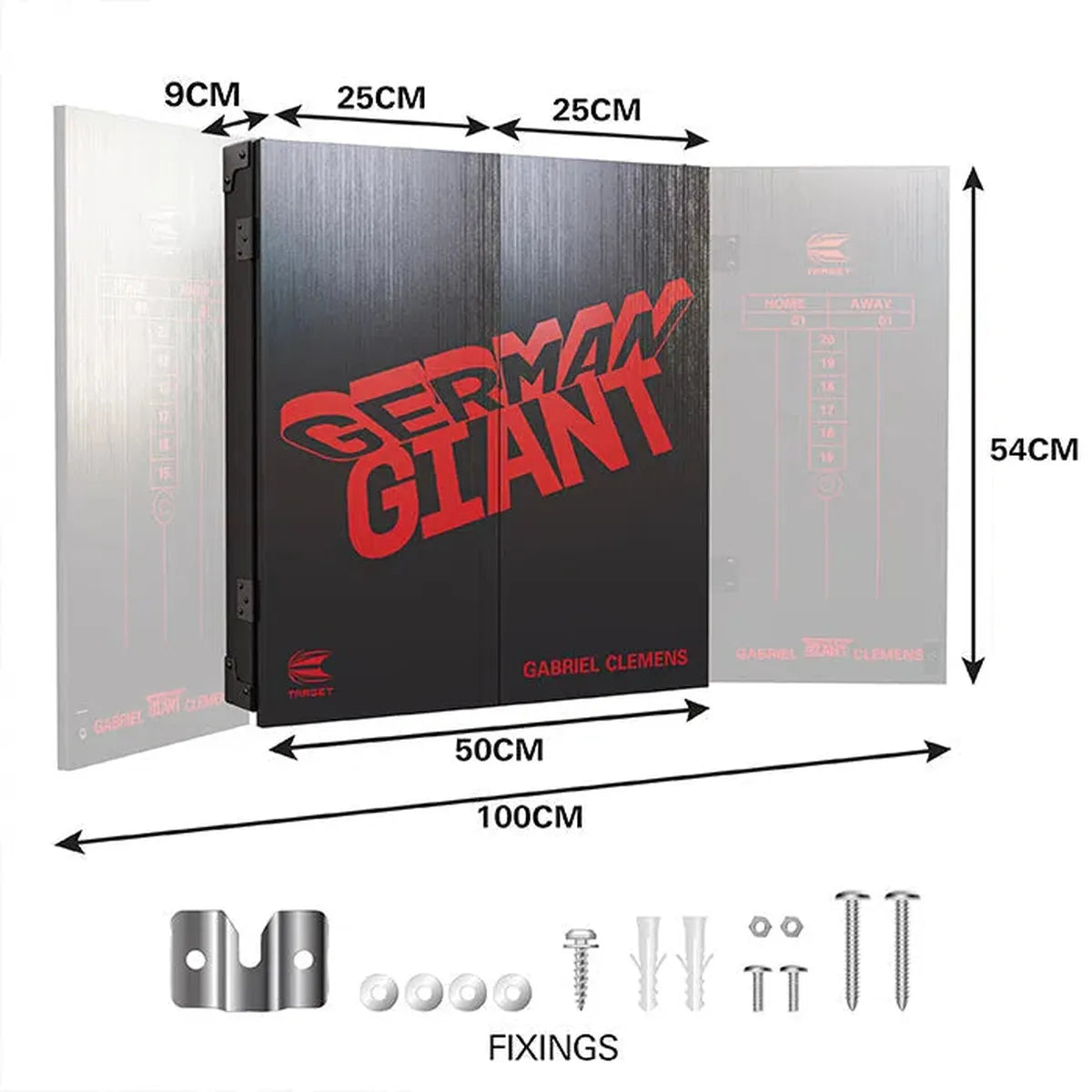 Target Darts Gabriel Clemens Cabinet and Board Set