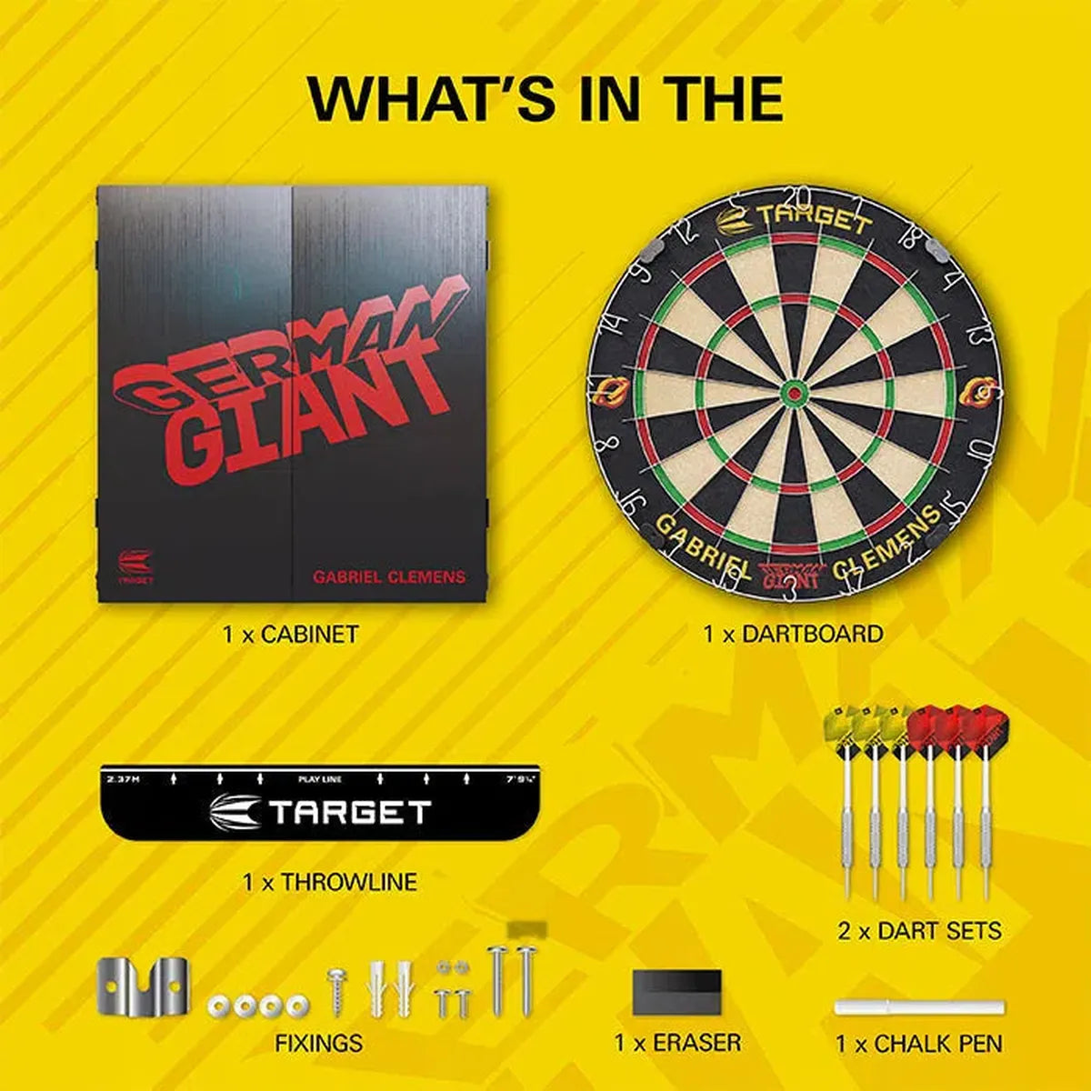 Target Darts Gabriel Clemens Cabinet and Board Set