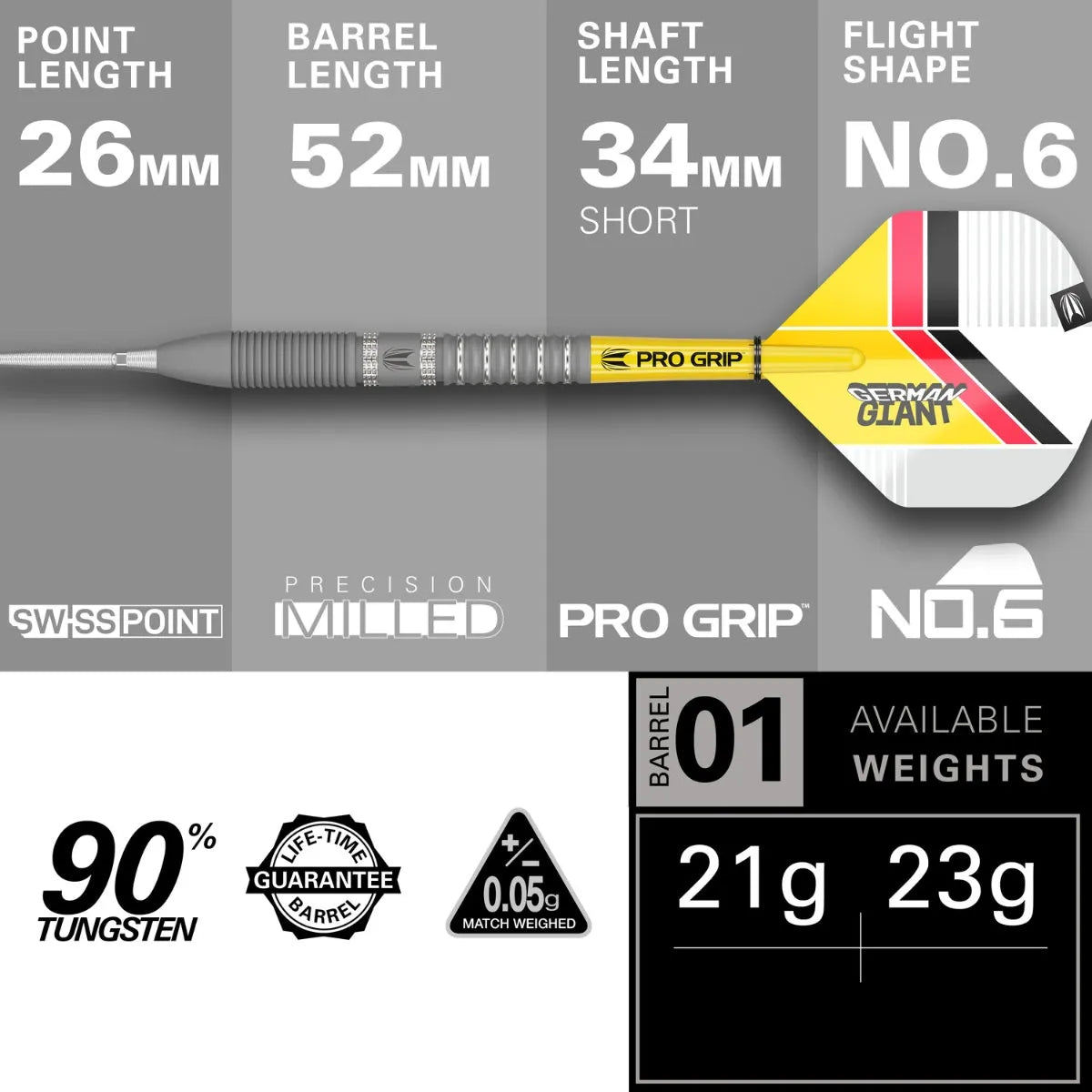 Target Darts Gabriel Clemens Gen 2 SP 90% Tungsten Steel Tip Darts