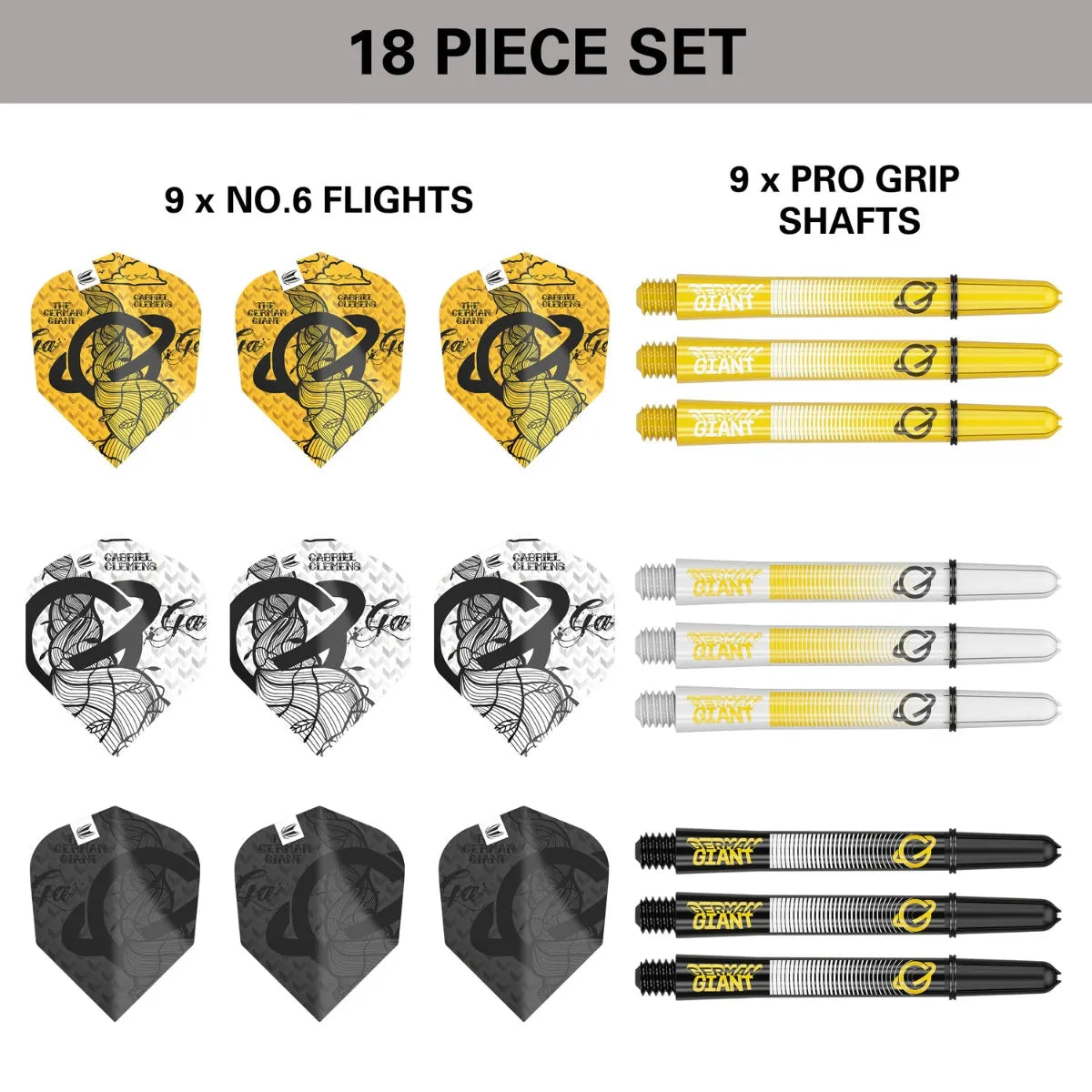 Target Darts Gabriel Clemens Ink Flight and Shaft Kit