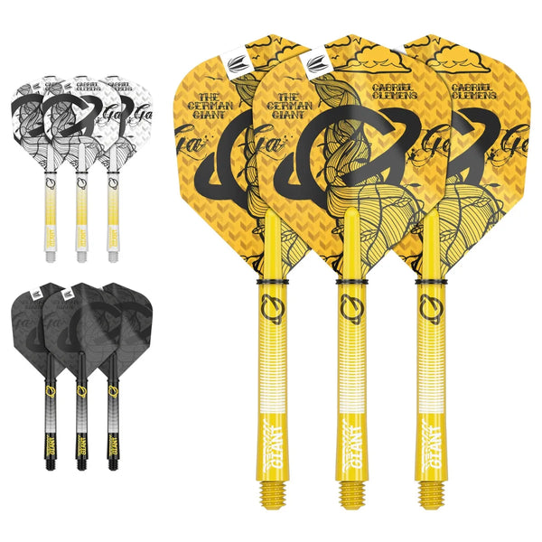 Target Darts Gabriel Clemens Ink Flight & Shaft Kit-1-Yellow-Short-Premier Darts
