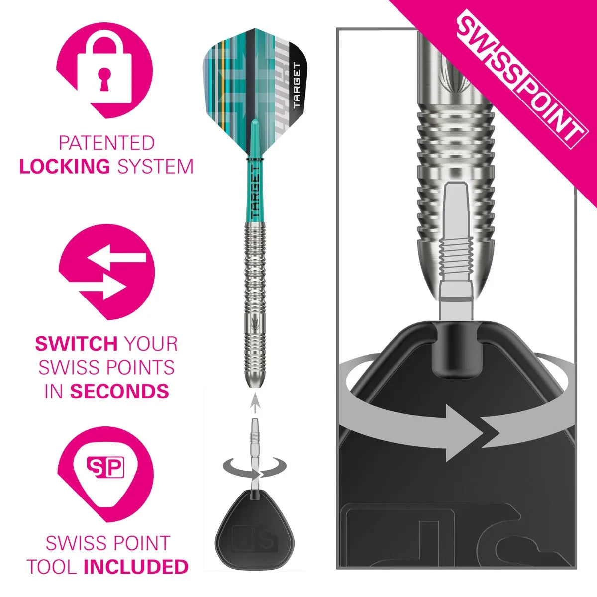 Target Darts Hydro 01 SP 90% Tungsten Steel Tip Darts