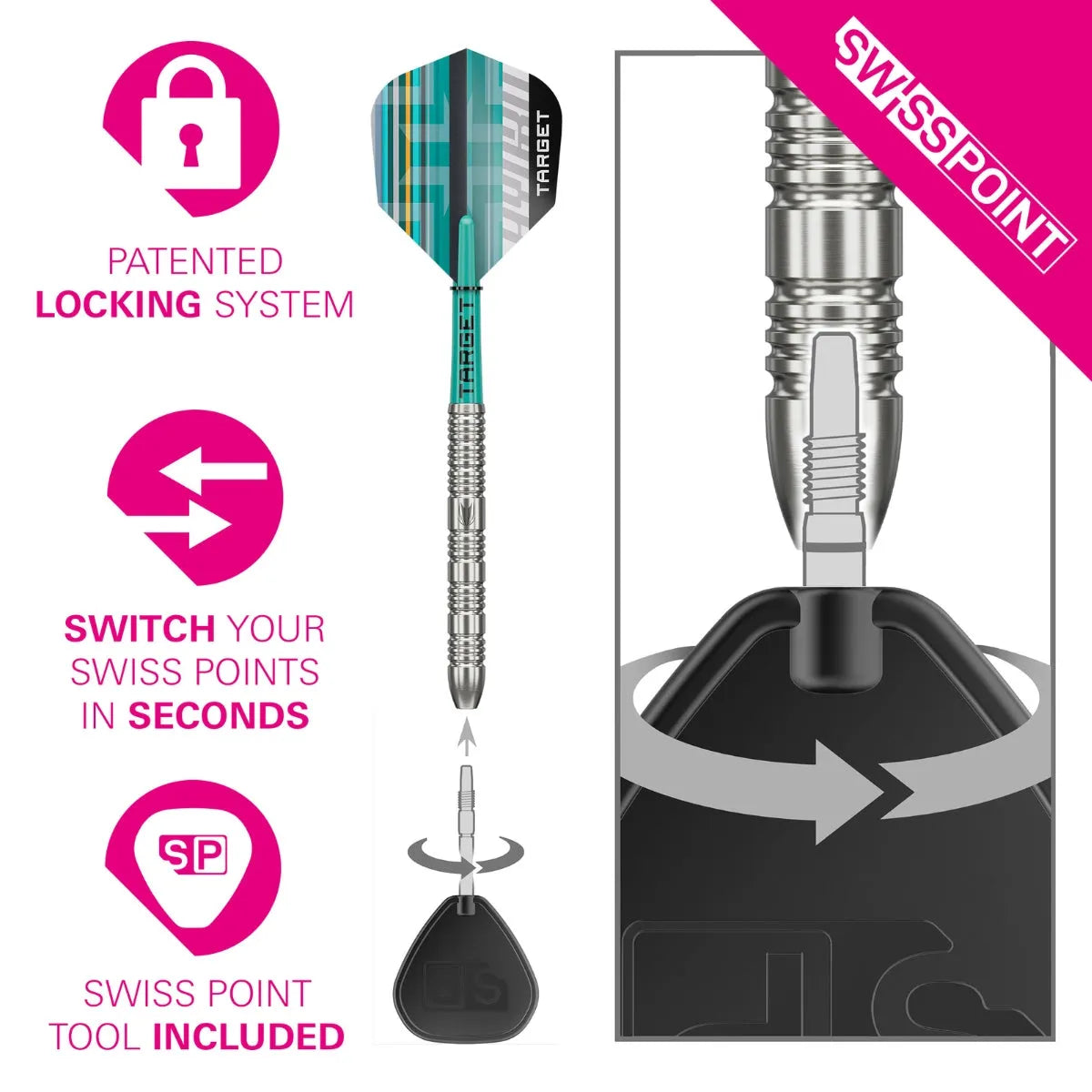 Target Darts Hydro 02 SP 90% Tungsten Steel Tip Darts