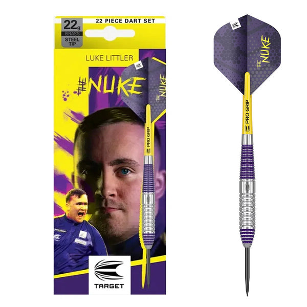 Target Darts Luke Littler Brass Steel Tip Darts-1-22 GRAM-Premier Darts