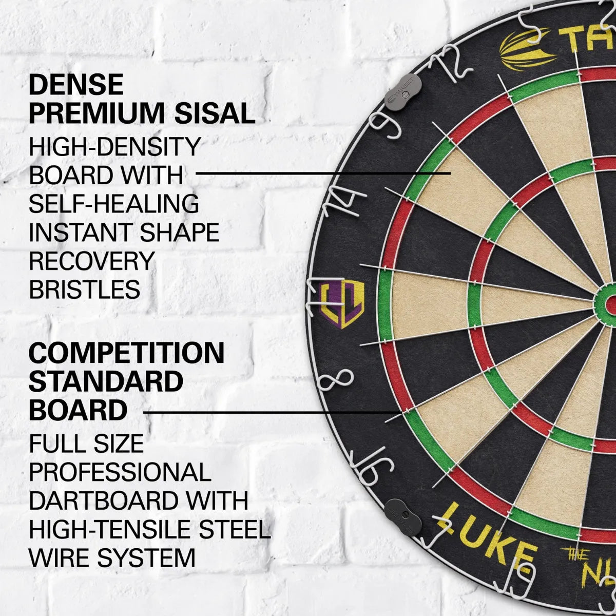 Target Luke Littler Board, Arc Light, Mat & Surround Bundle-4-Premier Darts