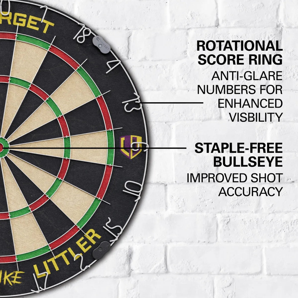 Target Luke Littler Board, Arc Light, Mat & Surround Bundle-5-Premier Darts