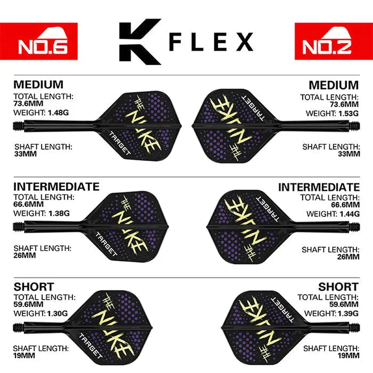 Target Darts Luke 'The Nuke' Littler K-Flex Flight System No2-4-Short-Premier Darts