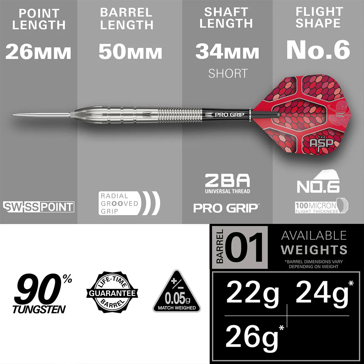 Target Darts Nathan Aspinall Gen 1 SP 90% Tungsten Steel Tip Darts