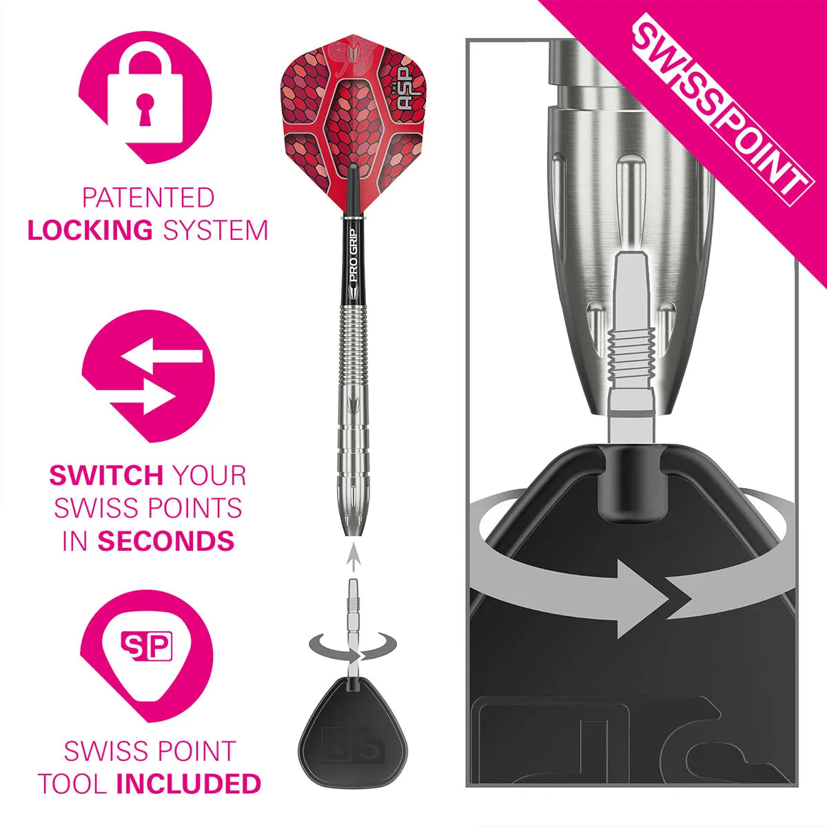 Target Darts Nathan Aspinall Gen 1 SP 90% Tungsten Steel Tip Darts