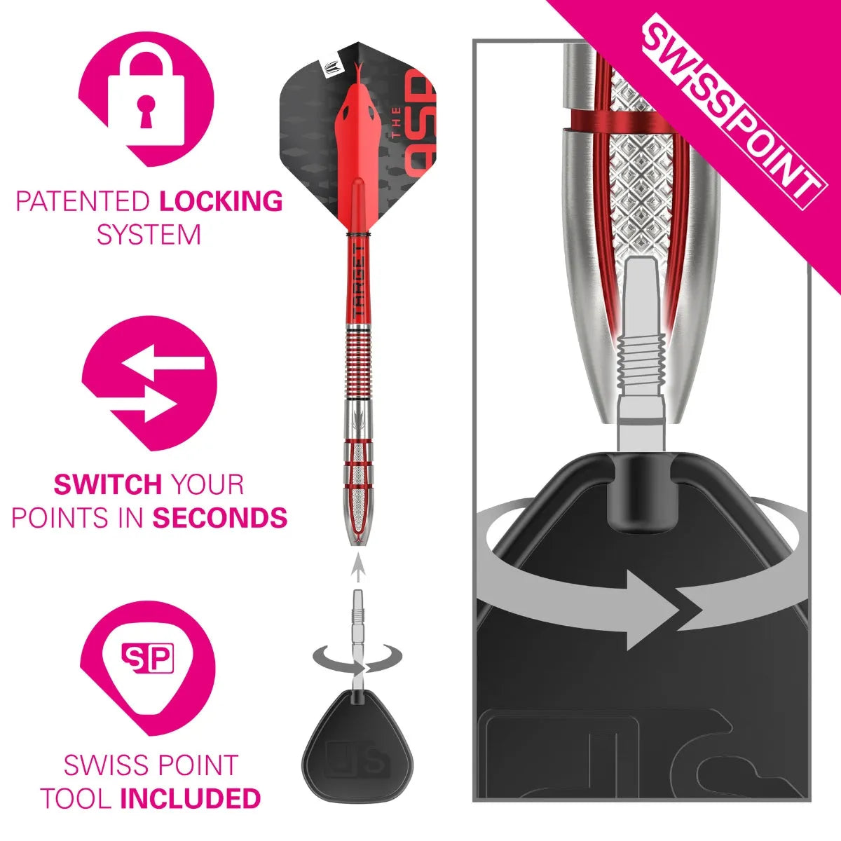 Target Darts Nathan Aspinall Gen 2 SP 95% Tungsten Steel Tip Darts