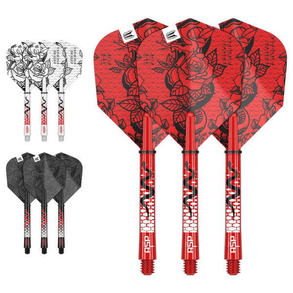 Target Darts Nathan Aspinall Ink Flight & Shaft Kit-1-Red-Short-Premier Darts
