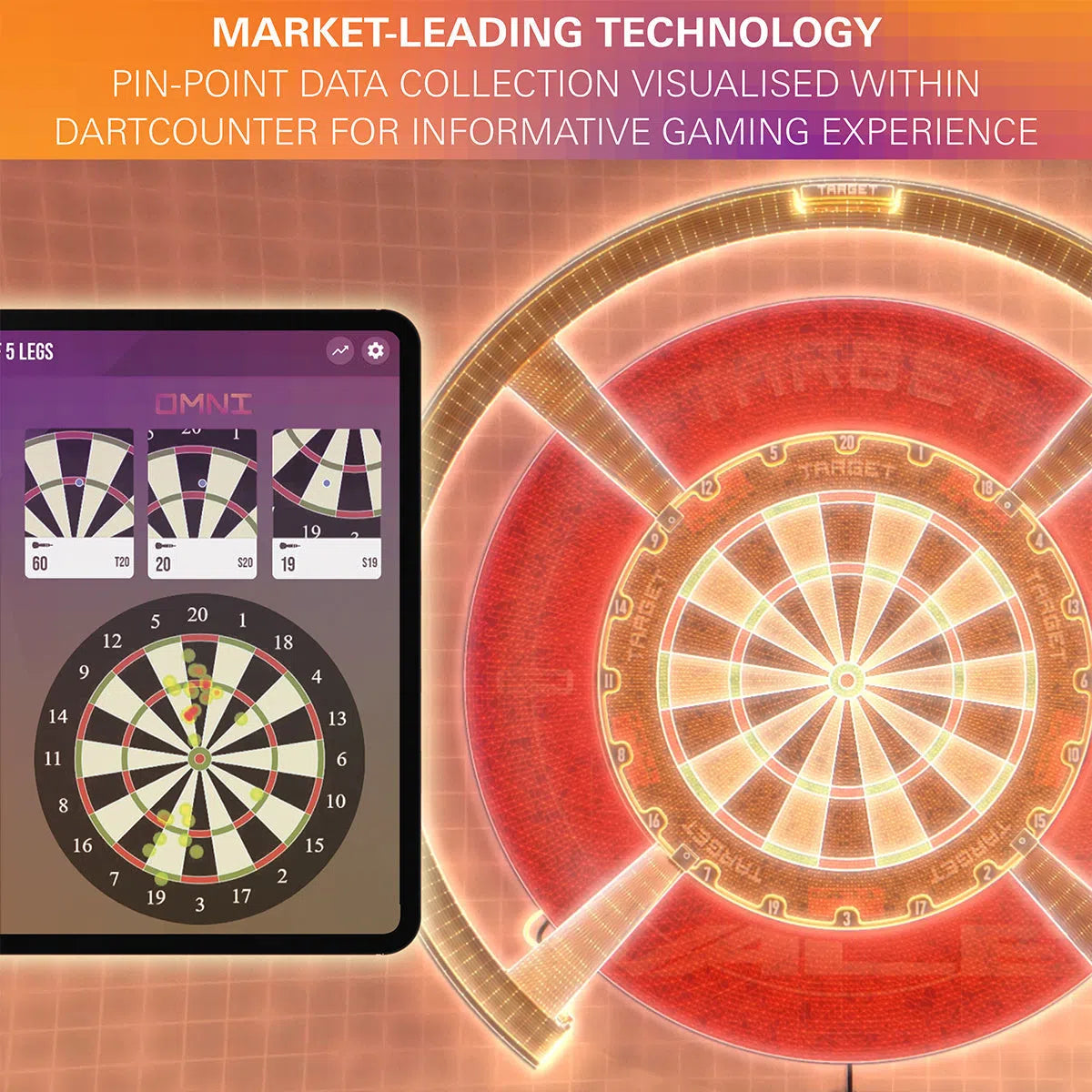 Target Omni Scoring System, Tor Dart Board & Virt Camera Bundle-5-Premier Darts