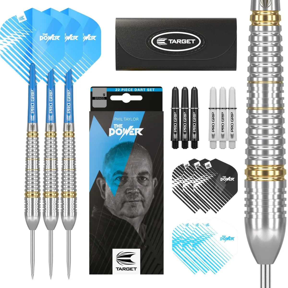 Target Darts Phil Taylor 22g Brass 2022 Steel Tip Darts Set