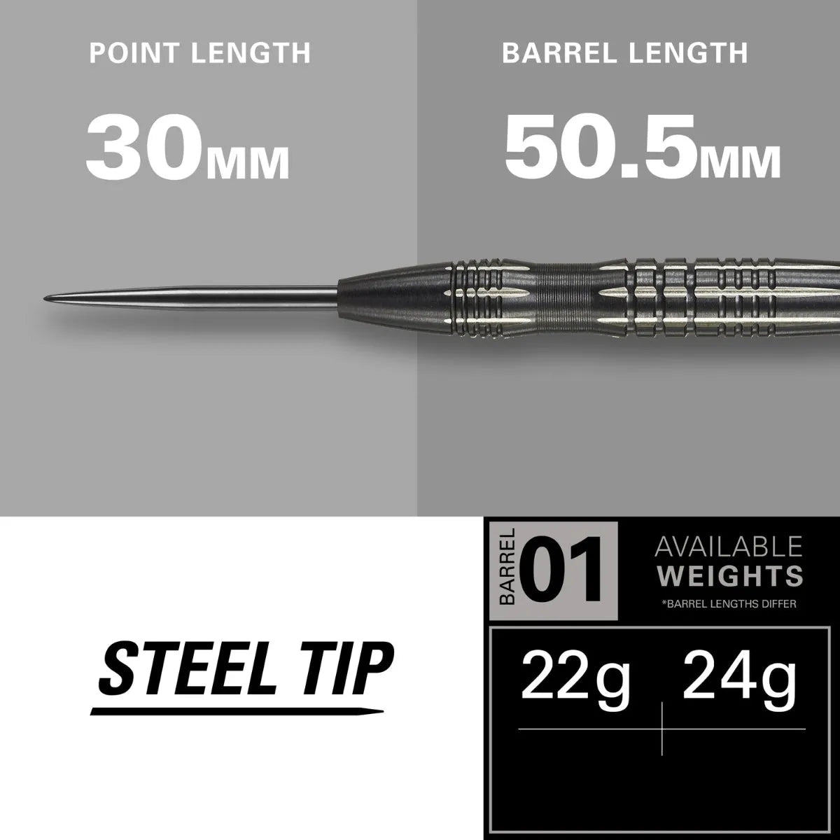 Target Darts Phil Taylor Power 8Zero 3 Black 80% Tungsten Steel Tip Darts