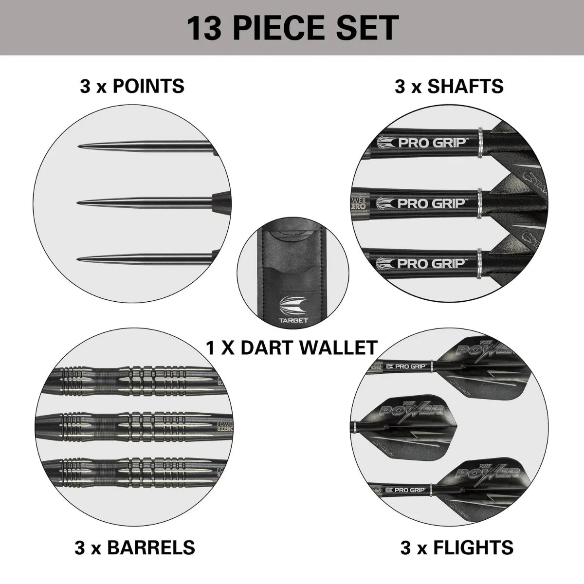 Target Darts Phil Taylor Power 8Zero 3 Black 80% Tungsten Steel Tip Darts