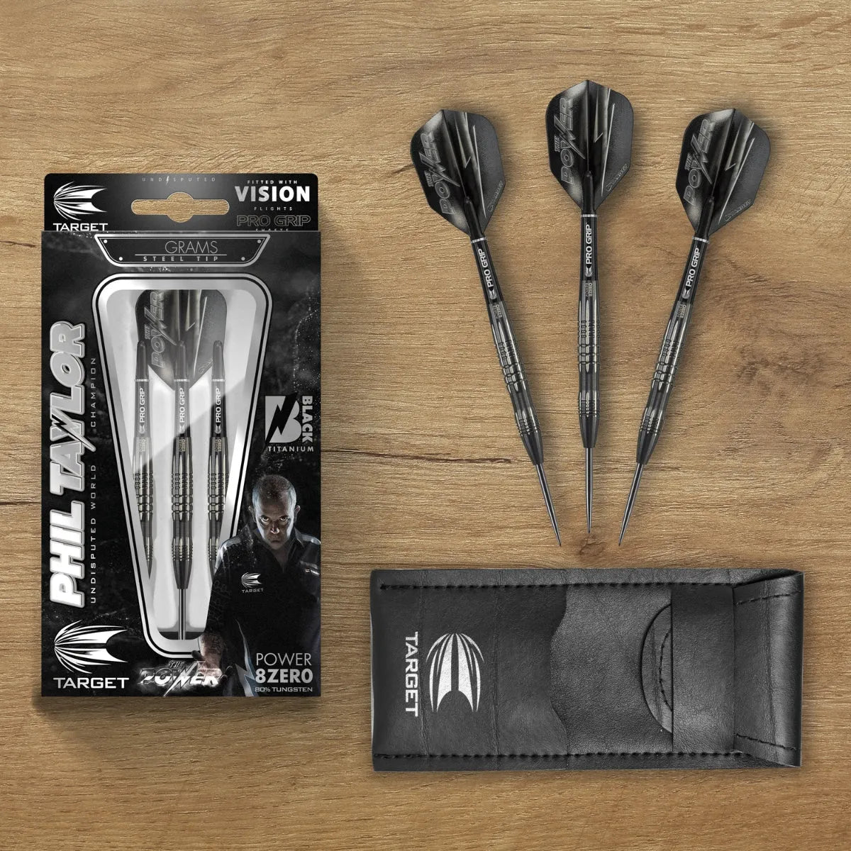 Target Darts Phil Taylor Power 8Zero 3 Black 80% Tungsten Steel Tip Darts