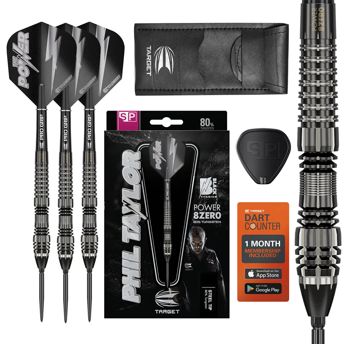 Target Darts Phil Taylor Power 8Zero 4 SP 80% Tungsten Steel Tip Darts
