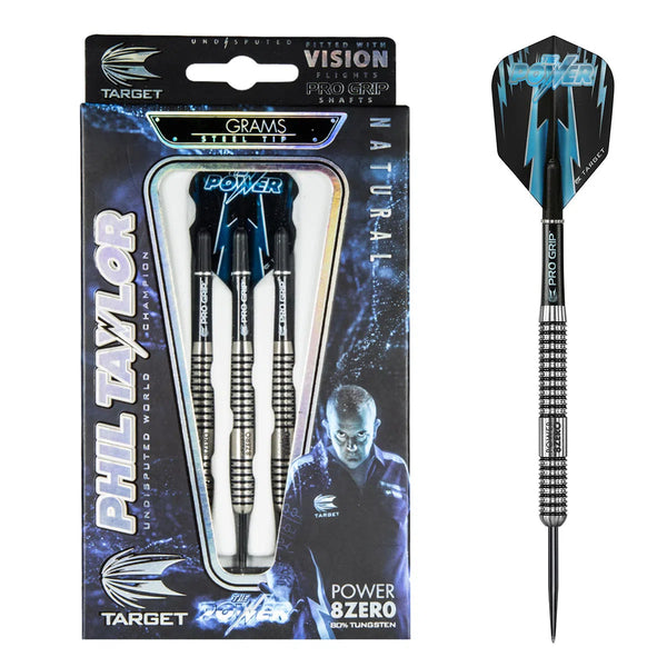 Target Darts Phil Taylor Power 8Zero 80% Tungsten Steel Tip Darts-1-21 GRAM-Premier Darts