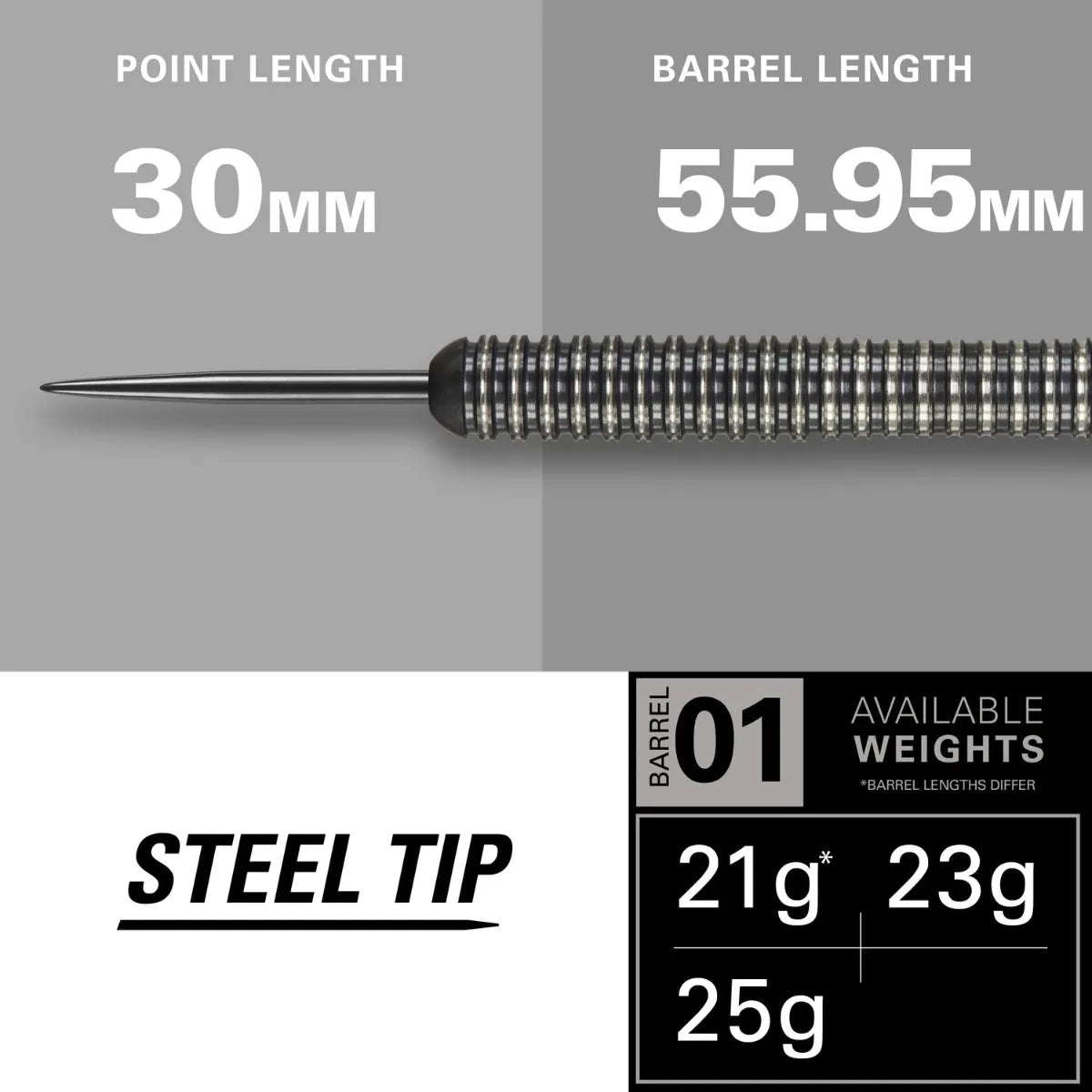 Target Darts Phil Taylor Power 8Zero Black 80% Tungsten Steel Tip Darts
