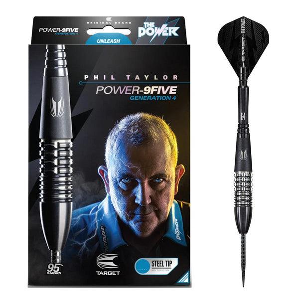 Target Darts Phil Taylor Power 9Five Gen 4 95% Tungsten Steel Tip Darts-1-22 GRAM-Premier Darts