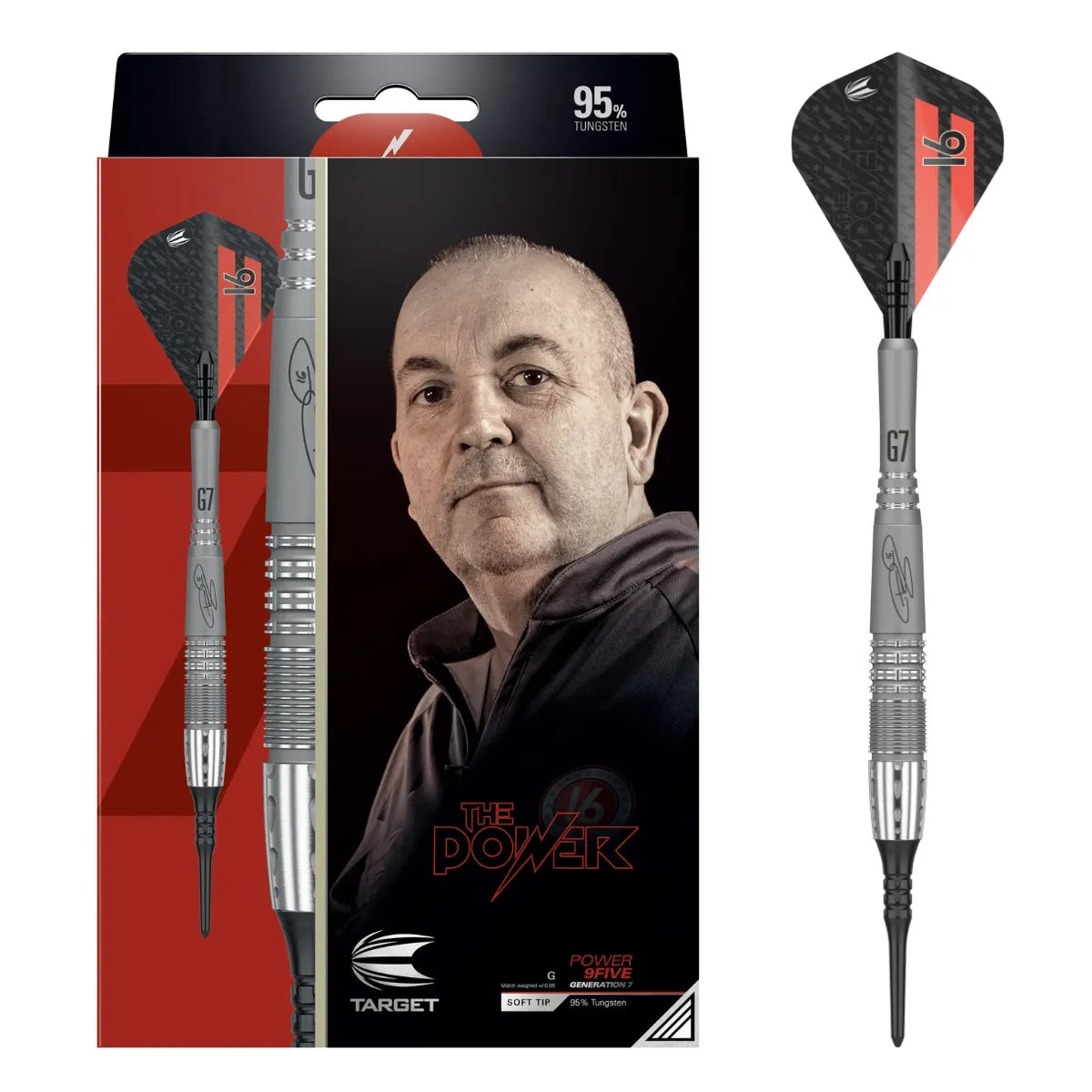 Target Darts Phil Taylor Power 9Five Gen 7 95% Tungsten Soft Tip Darts