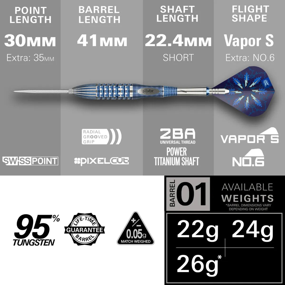 Target Darts Phil Taylor Power Gx2 SP 95% Tungsten Steel Tip Darts