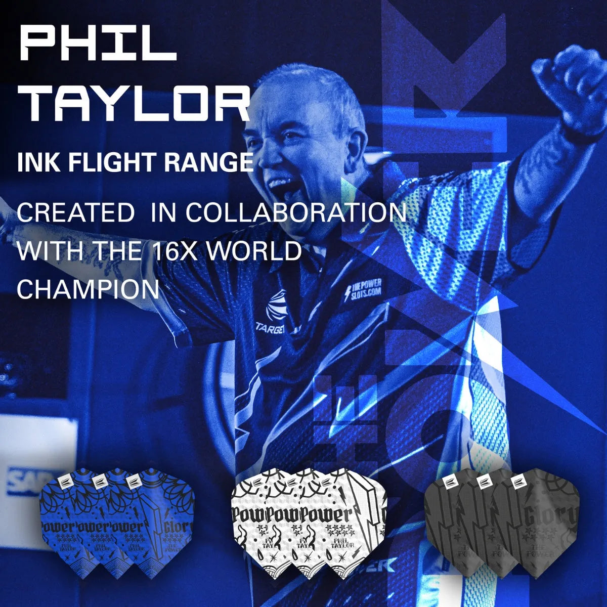 Target Darts Power Phil Taylor Ink TENX Flights x3 Sets