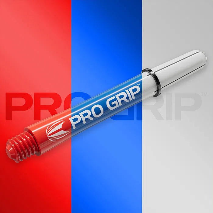 Target Darts Pro Grip Shafts Set  Red, Blue and White x3 Sets