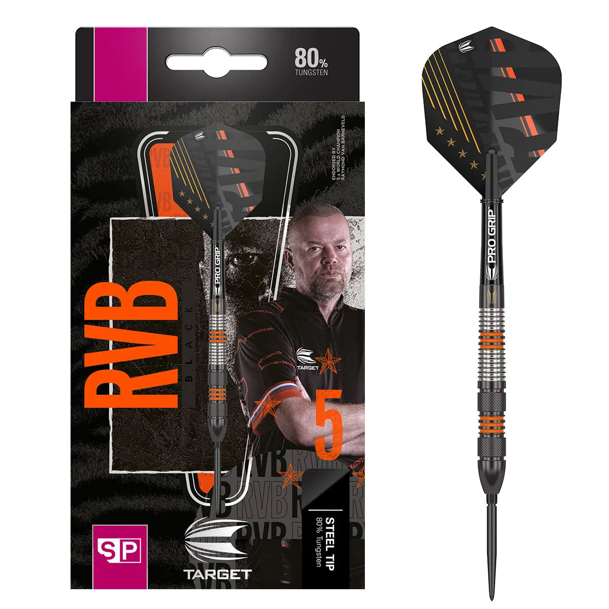 Target Darts Raymond Van Barneveld Black SP 80% Tungsten Steel Tip Darts