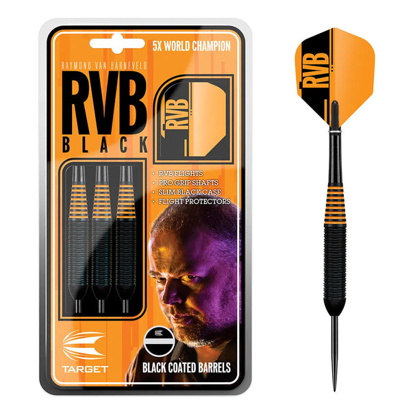 Target Darts Raymond Van Barneveld RVB Black Brass Steel Tip Darts-1-22 GRAM-Premier Darts