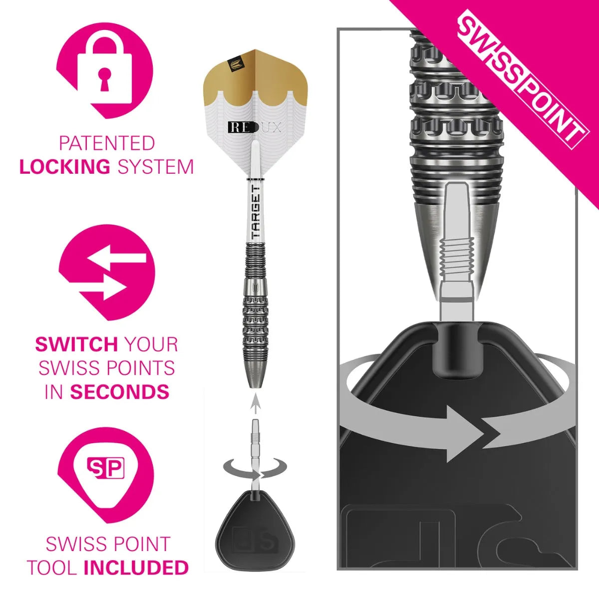 Target Darts Redux 02 SP 90% Tungsten Steel Tip Darts