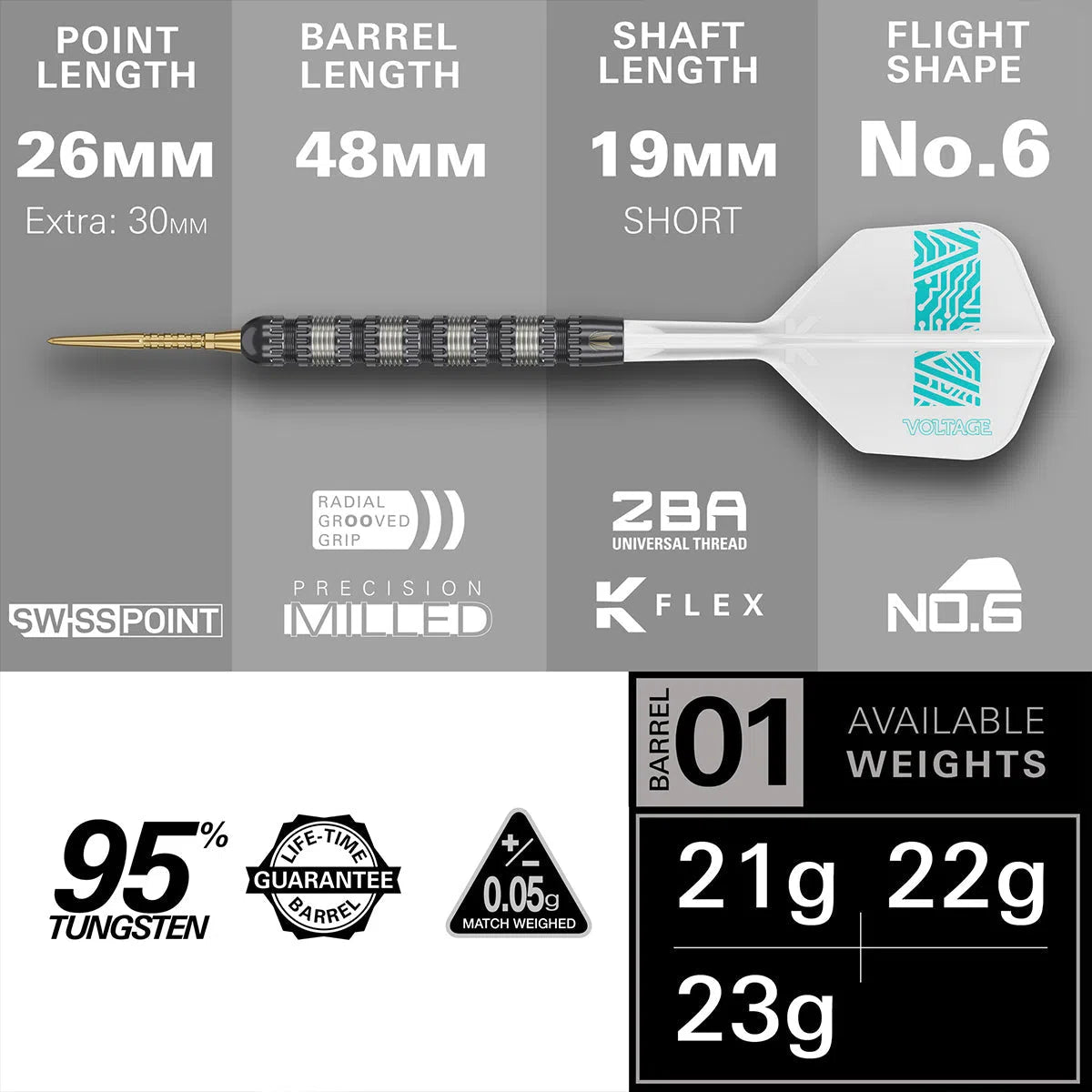 Target Darts Rob Cross 95K 95% Tungsten Steel Tip Darts