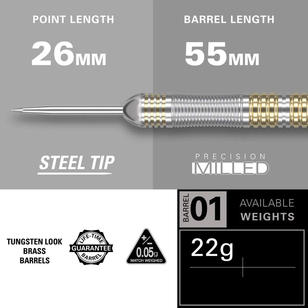 Target Darts Rob Cross Brass Steel Tip Darts