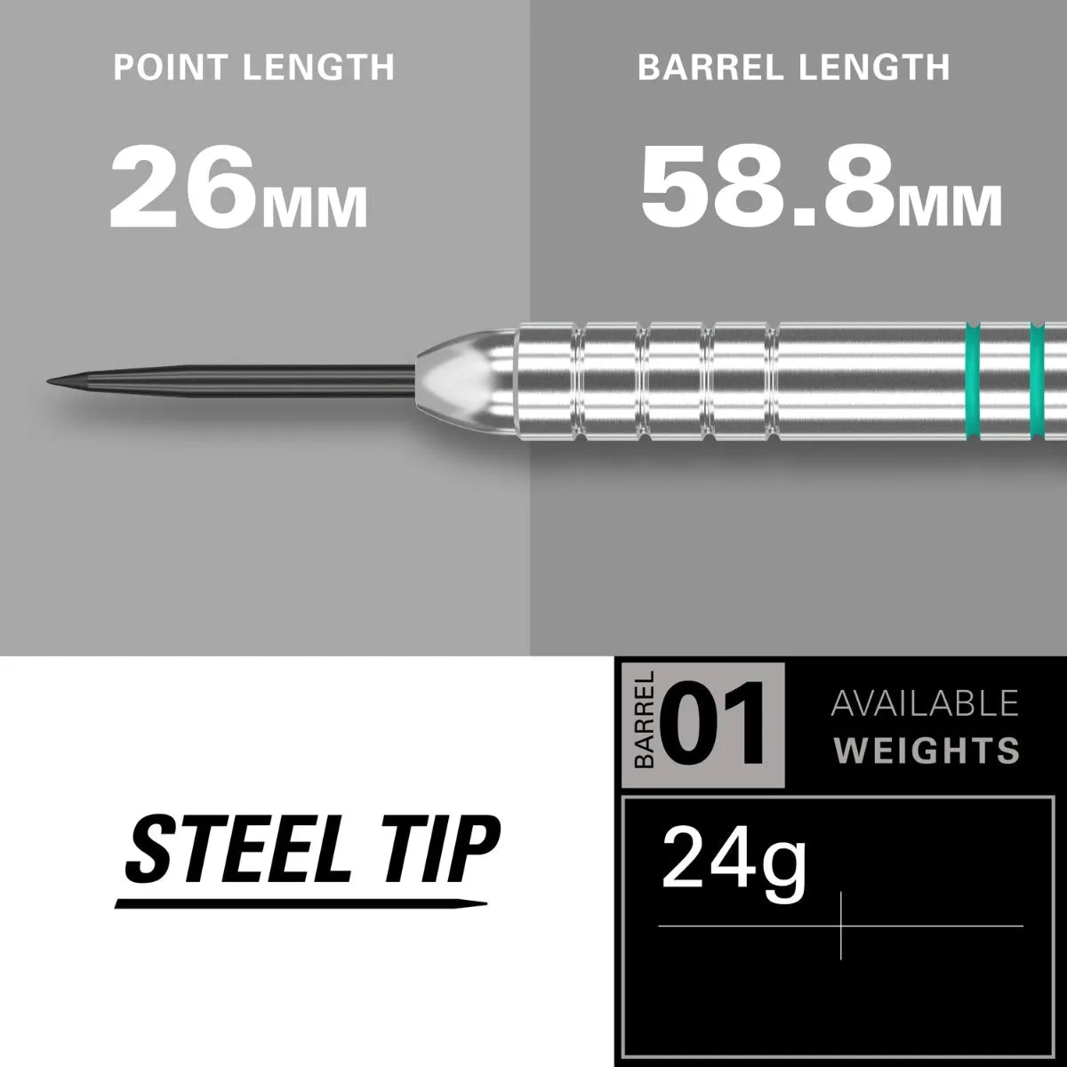Target Darts Rob Cross Silver Voltage Brass Steel Tip Darts