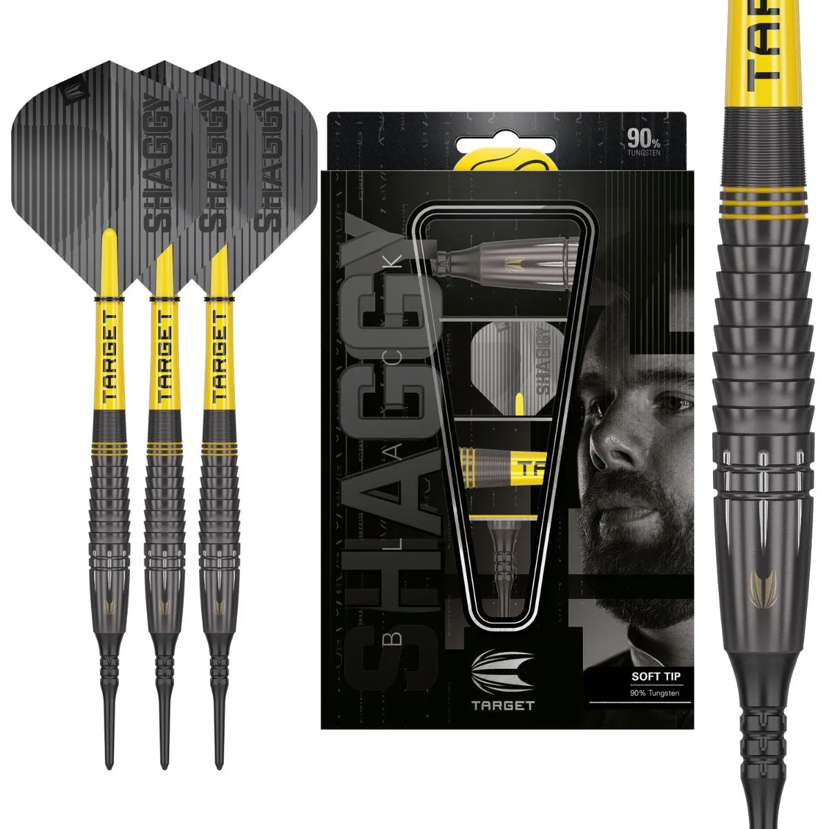 Target Darts Scott Williams Black 90% Tungsten Soft Tip Darts