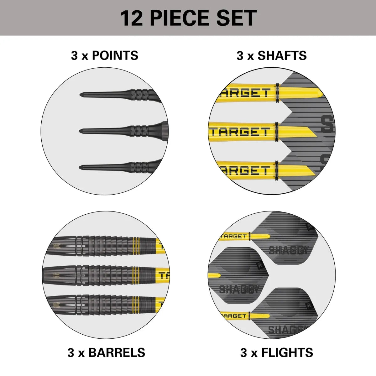 Target Darts Scott Williams Black 90% Tungsten Soft Tip Darts