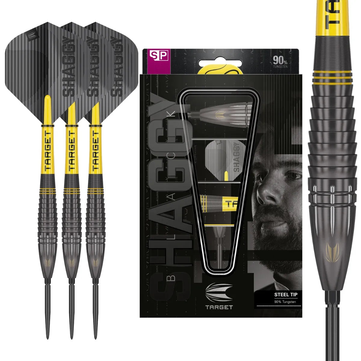 Target Darts Scott Williams Black SP 90% Tungsten Steel Tip Darts