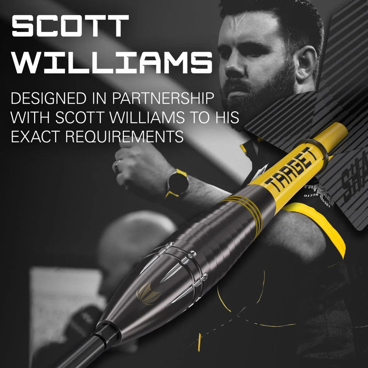 Target Darts Scott Williams Black SP 90% Tungsten Steel Tip Darts