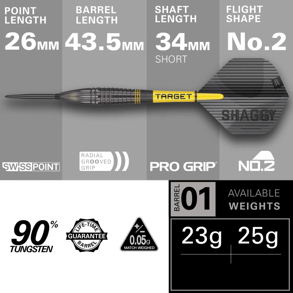 Target Darts Scott Williams Black SP 90% Tungsten Steel Tip Darts