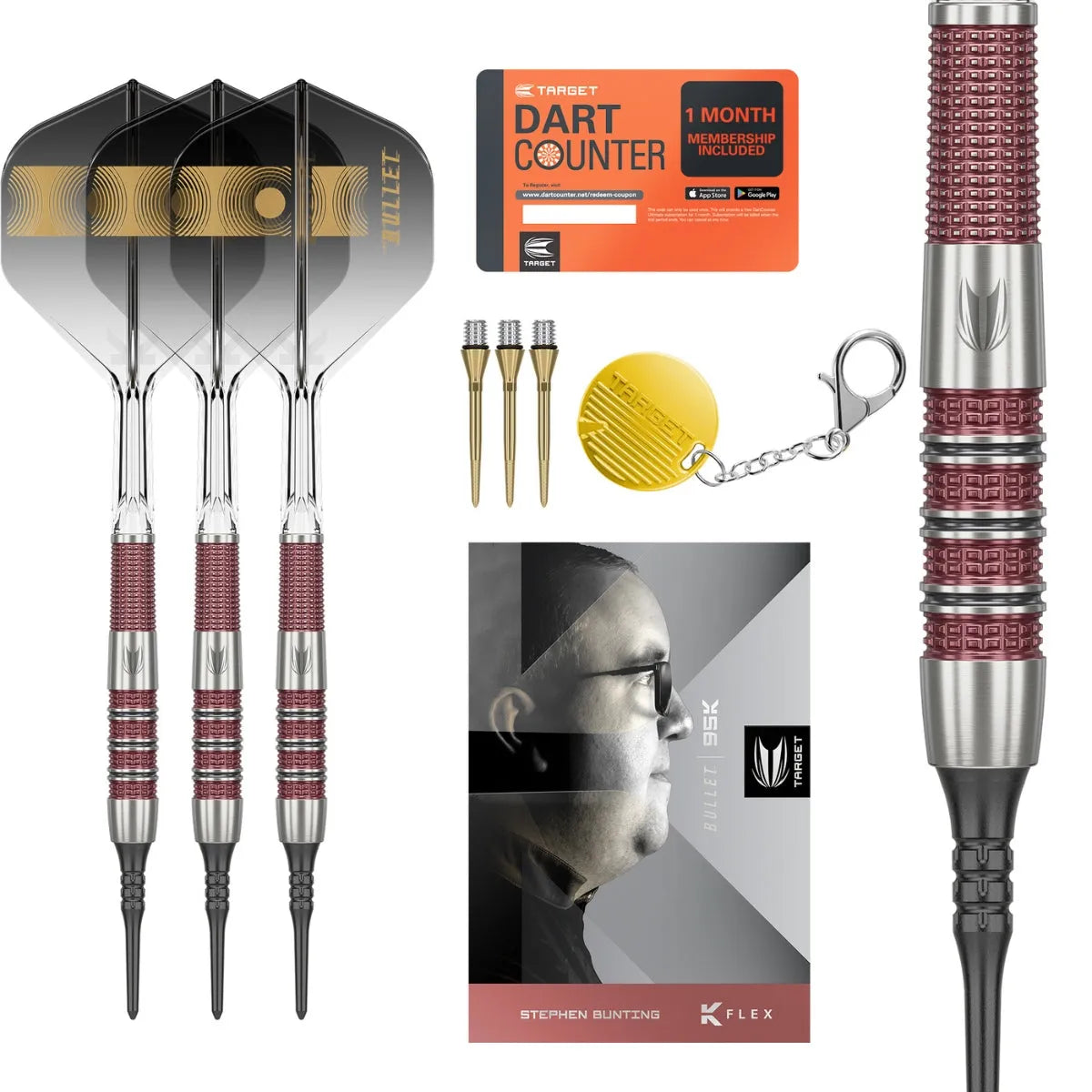 Target Darts Stephen Bunting 95K 95% Tungsten Soft Tip Darts