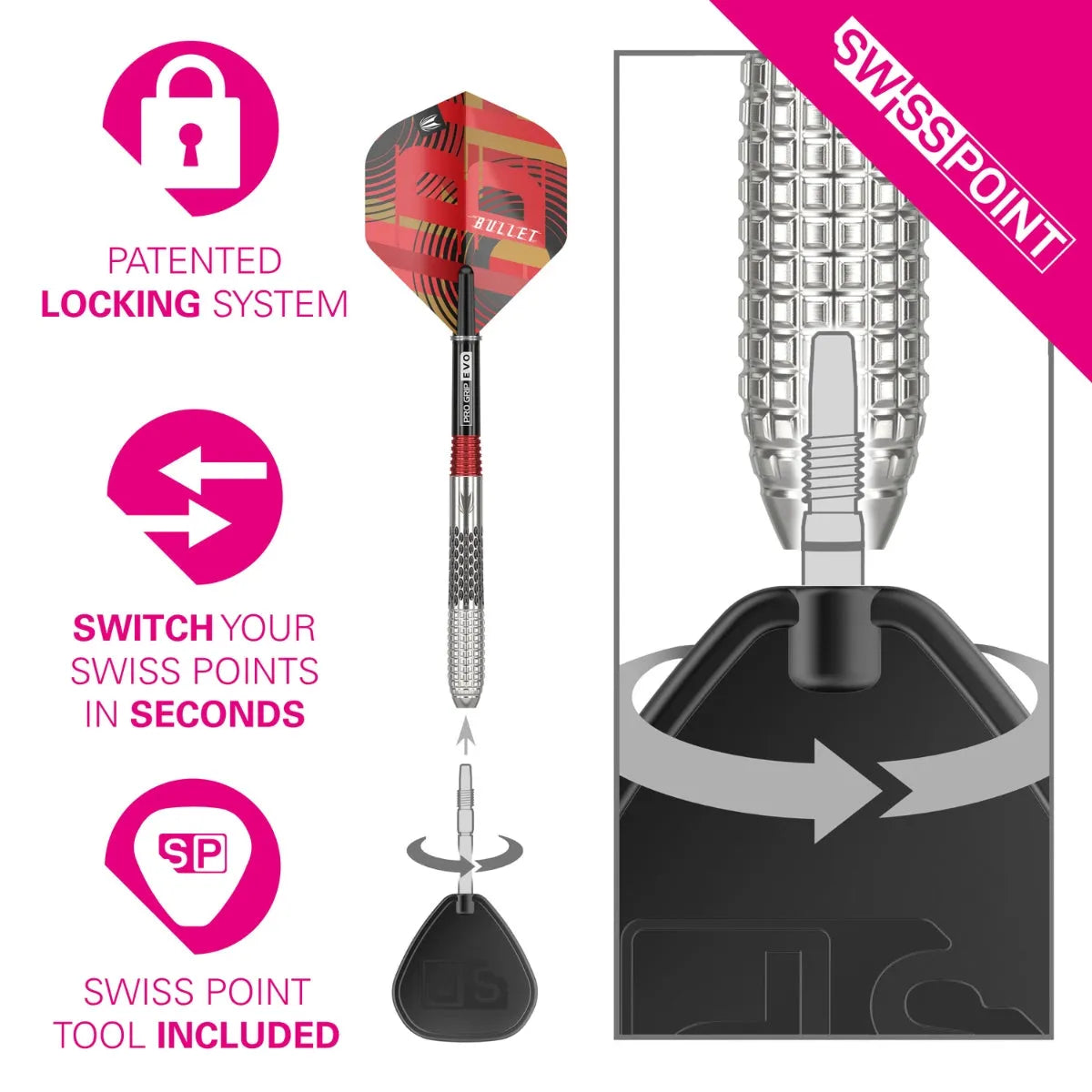 Target Darts Stephen Bunting Gen 5 SP 95% Tungsten Steel Tip Darts