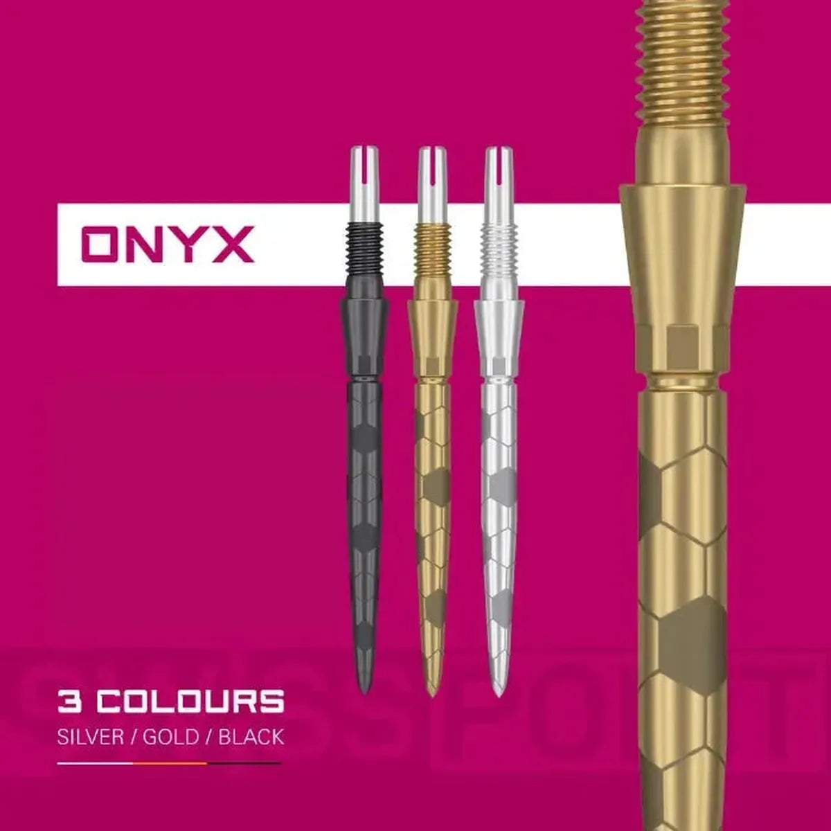 Target Darts Swiss Storm Onyx Dart Points-4-Black-26mm-Premier Darts