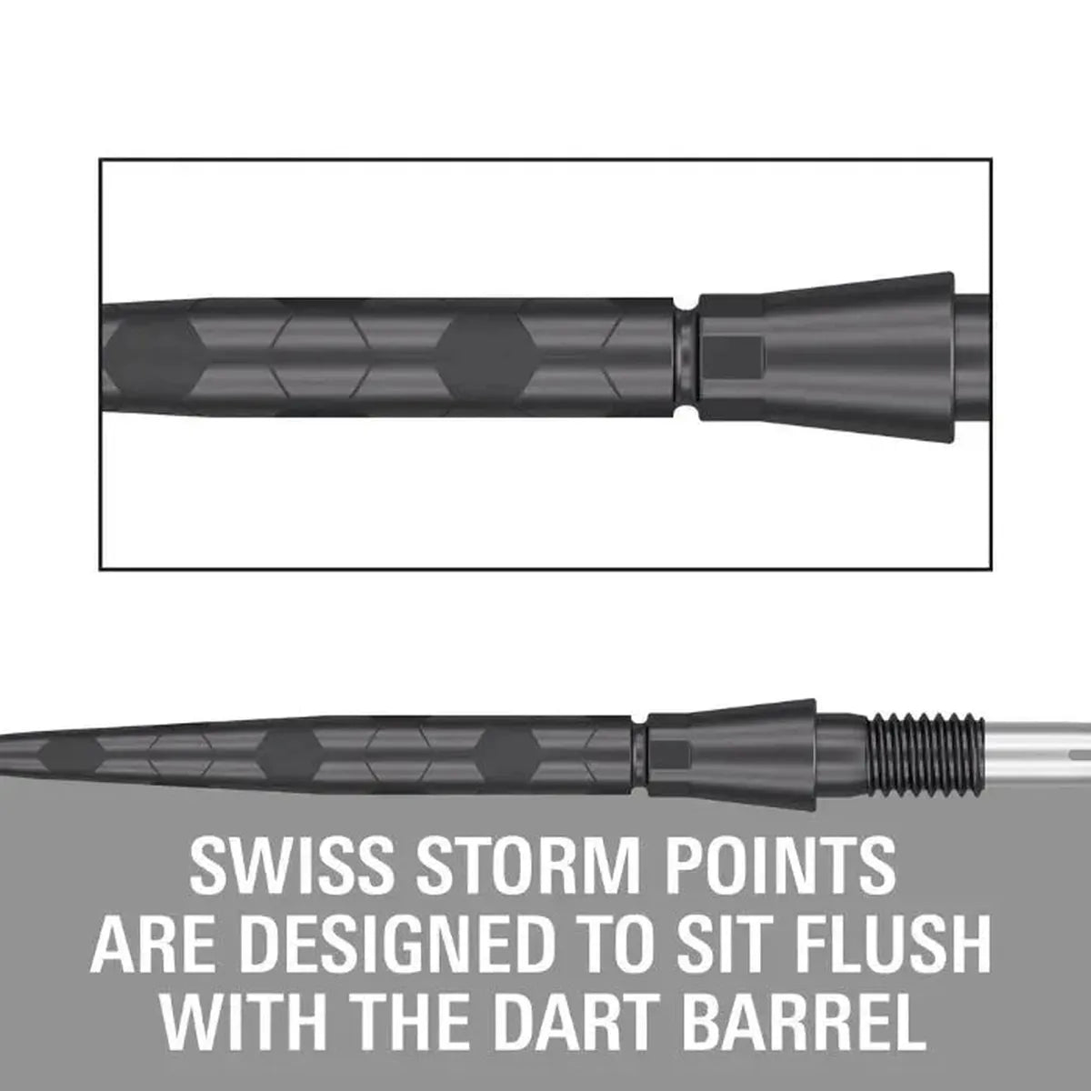 Target Darts Swiss Storm Onyx Dart Points-10-Black-26mm-Premier Darts