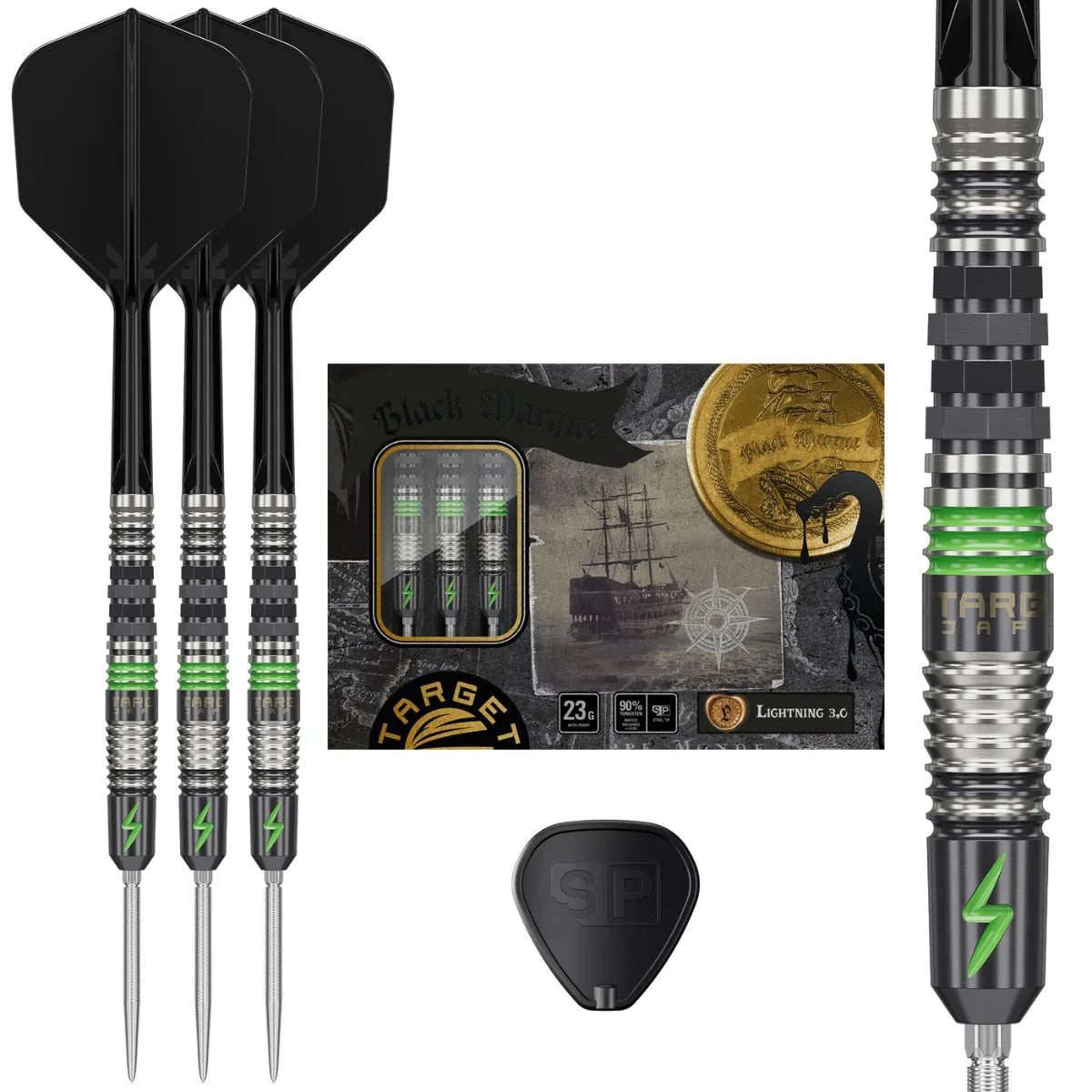Target Japan Black Marque Lightning 3.0 SP 90% Tungsten Steel Tip Darts
