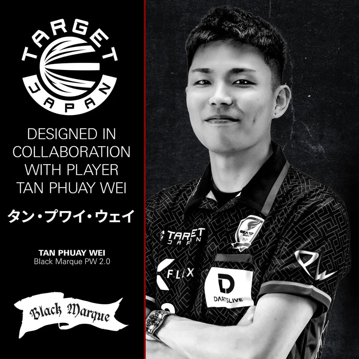 Target Japan Black Marque PW 2.0 SP 90% Tungsten Steel Tip Darts