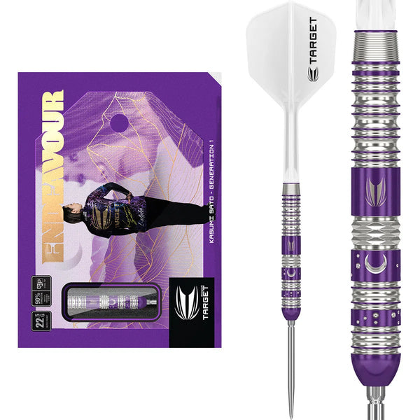 Target Japan Kasumi Sato Endeavour G1 90% Tungsten Steel Tip Darts-1-22.5 GRAM-Premier Darts