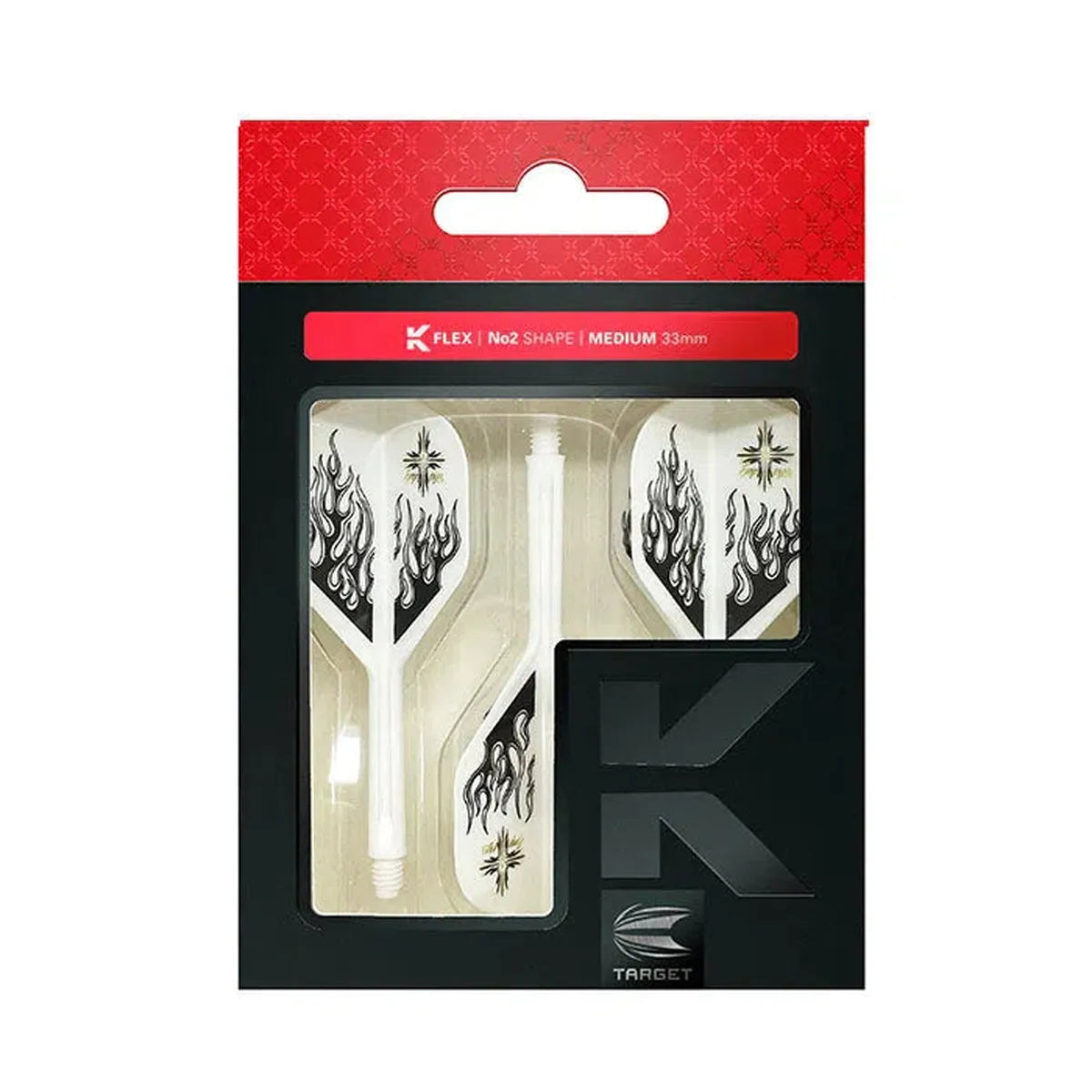 Target Japan Mitsumasa Hoshino Pyro White K-Flex Flight System No2-5-Medium-Premier Darts